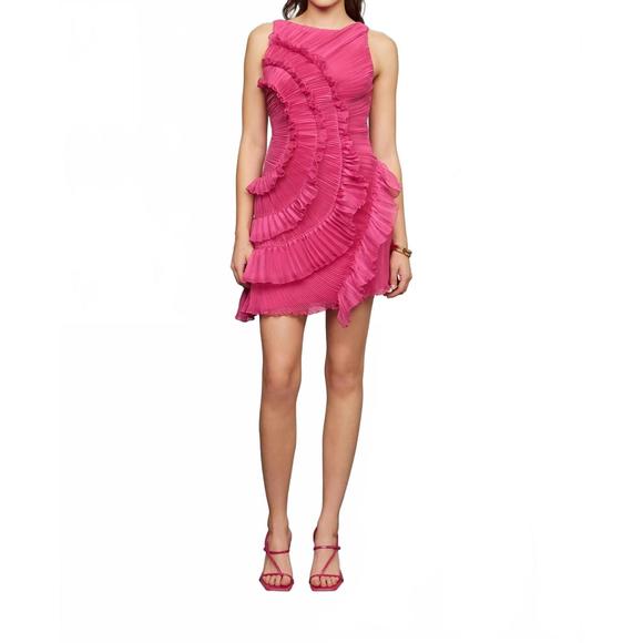 NEW AMUR emilia cascade mini dress in bloomlily